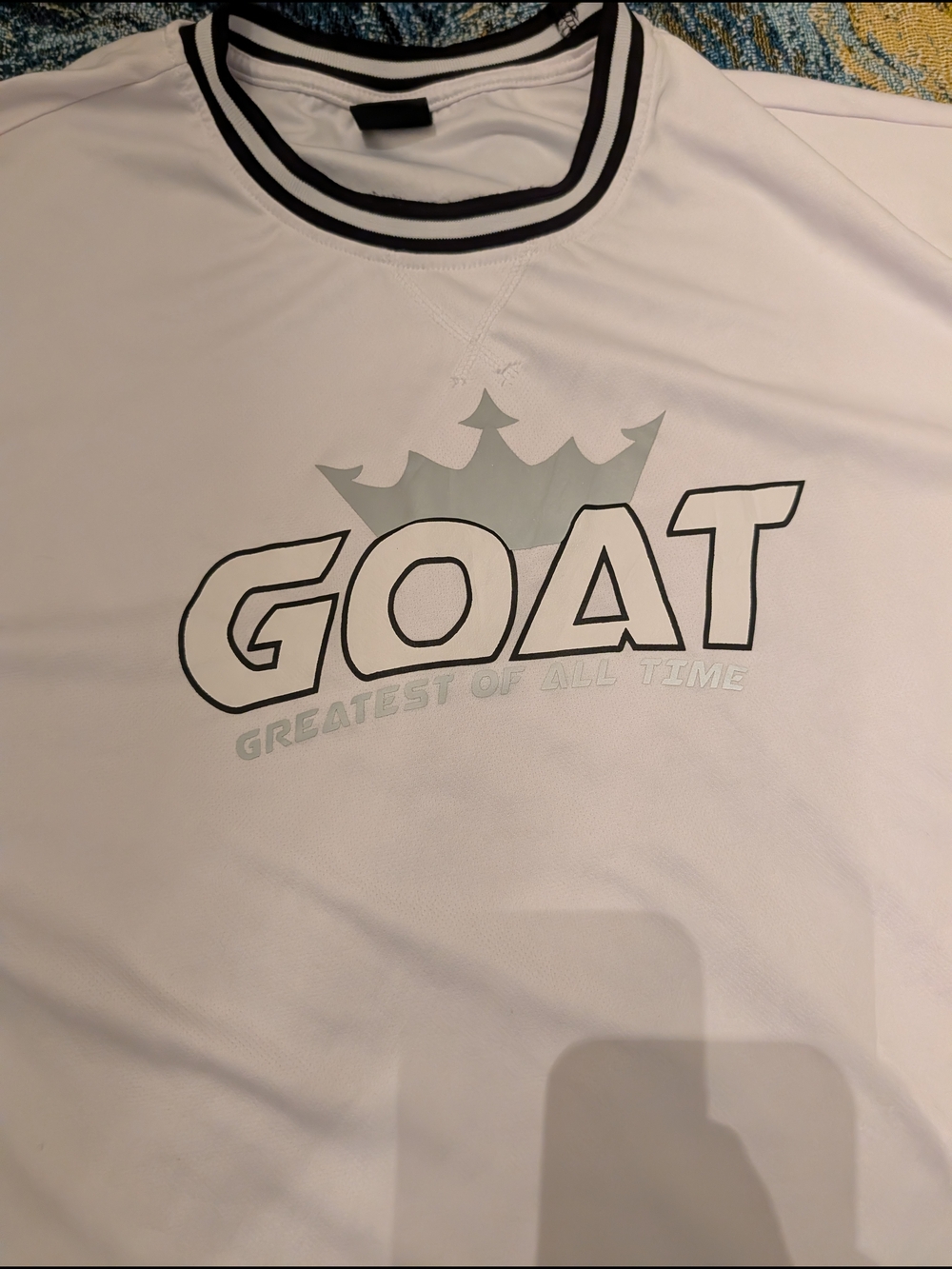 GOAT 'Greatest of All Time' White Graphic Tee Jersey Style